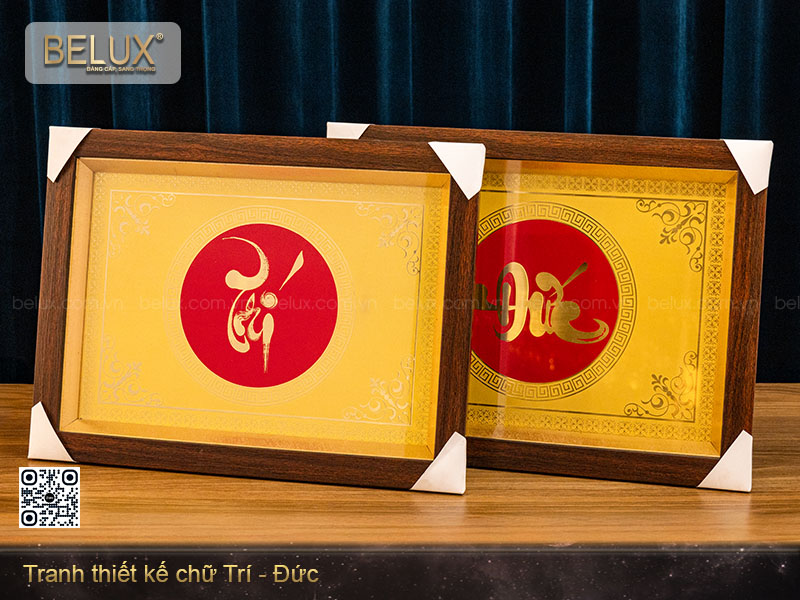 Tranh chữ Trí Đức thiết kế theo yêu cầu kt 40x30cm